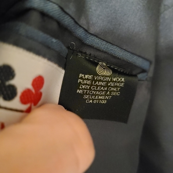 BOULEVARD CLUB UNION MADE WOOL BLAZER MENS NAVY BLUE FORMAL SUIT JACKET VINTAGE - Picture 6 of 7